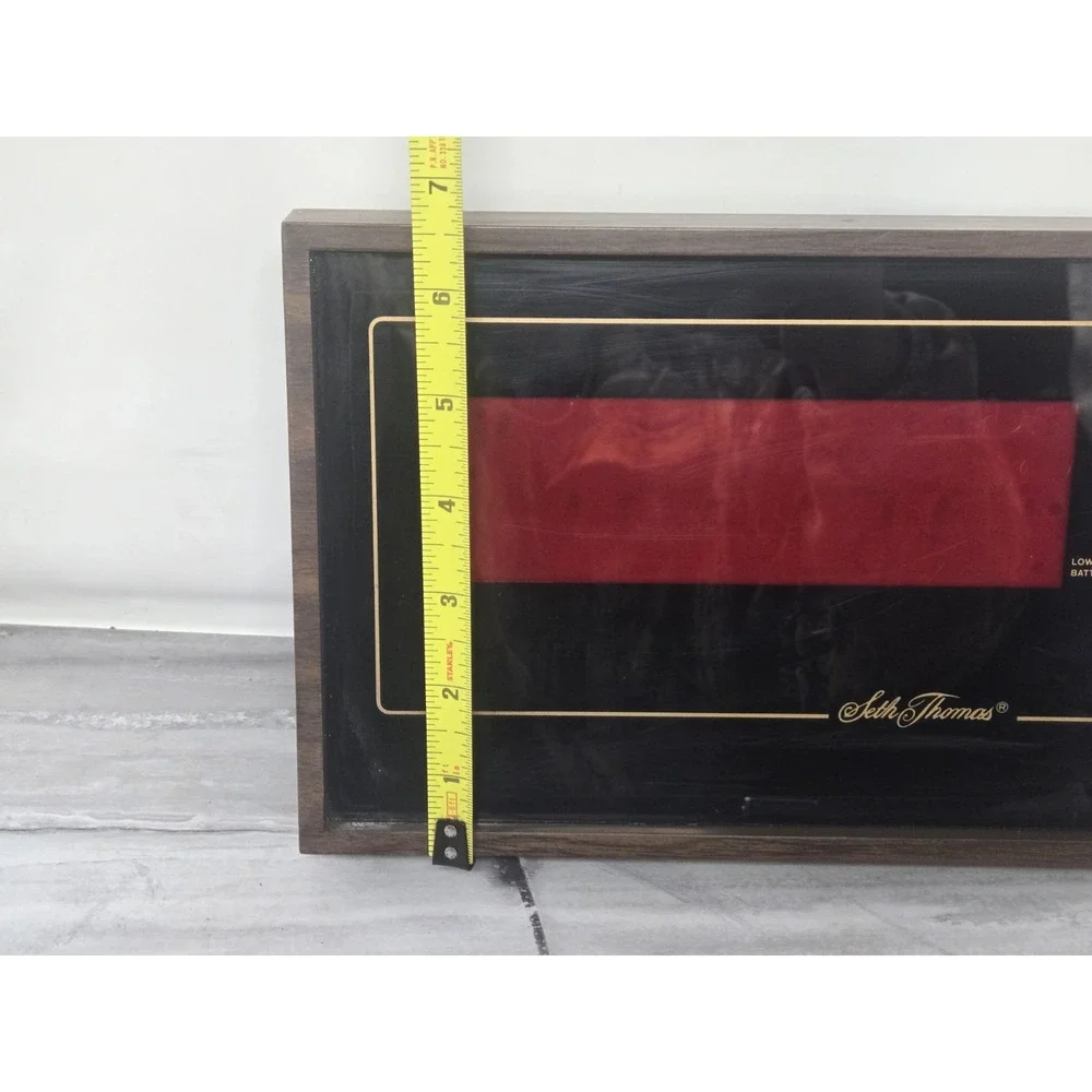 Vtg Seth Thomas Clock Model 2616 Electric LED Digital Wall MCM Wood Grain ~WORKS